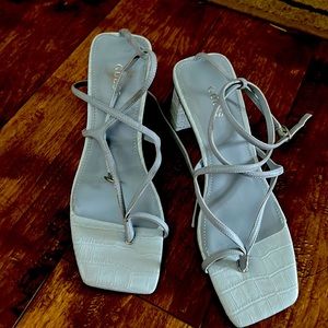 Pale blue strappy sandal